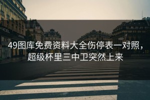 49图库免费资料大全伤停表一对照，超级杯里三中卫突然上来