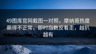 49图库官网截图一对照，摩纳哥热度飙得不正常，即时指数反着走，越扒越有