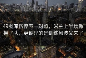49图库伤停表一对照，米兰上半场像换了队，更诡异的是训练风波又来了