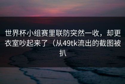 世界杯小组赛里联防突然一收，却更衣室吵起来了（从49tk流出的截图被扒