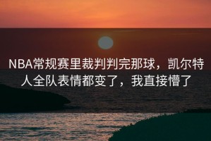 NBA常规赛里裁判判完那球，凯尔特人全队表情都变了，我直接懵了
