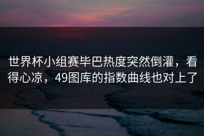 世界杯小组赛毕巴热度突然倒灌，看得心凉，49图库的指数曲线也对上了