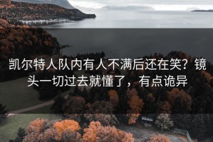 凯尔特人队内有人不满后还在笑？镜头一切过去就懂了，有点诡异