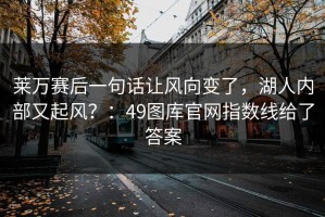 莱万赛后一句话让风向变了，湖人内部又起风？：49图库官网指数线给了答案