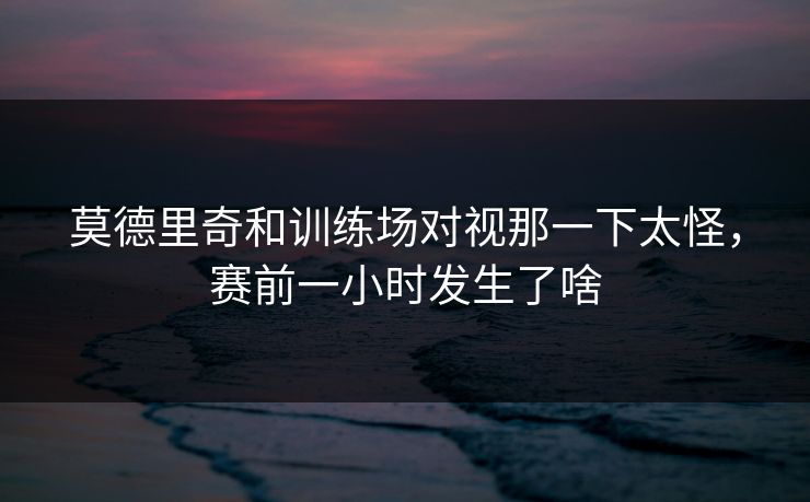 莫德里奇和训练场对视那一下太怪，赛前一小时发生了啥